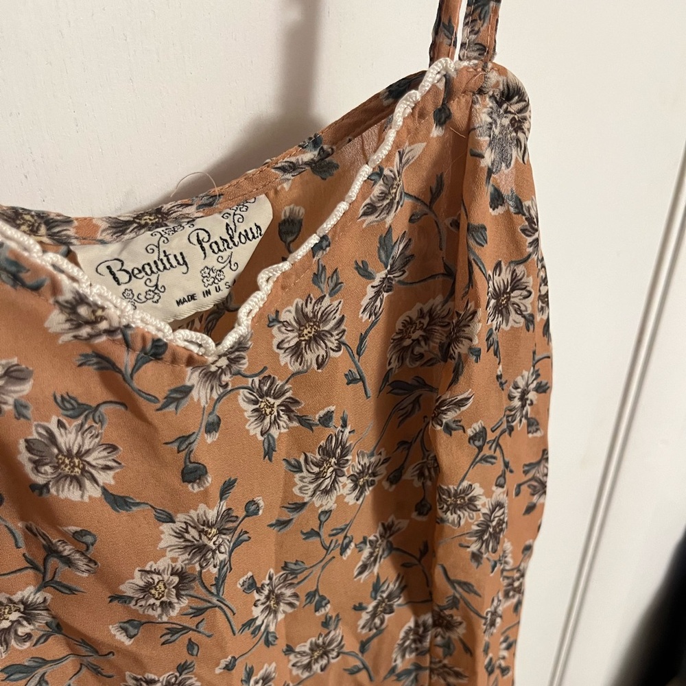 Large Vintage Beauty Parlour Sheer, Floral Print Dress